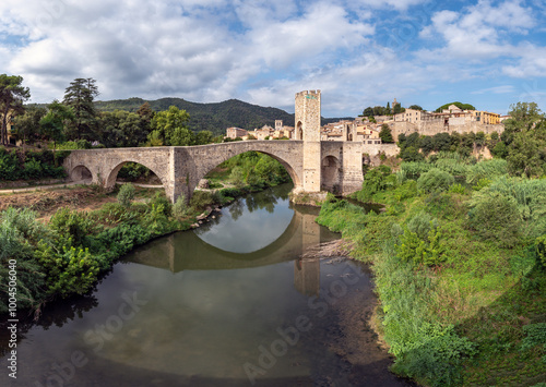 Picturesque medieval town of Besalú. Girona, Costa Brava. Catalonia. Spain