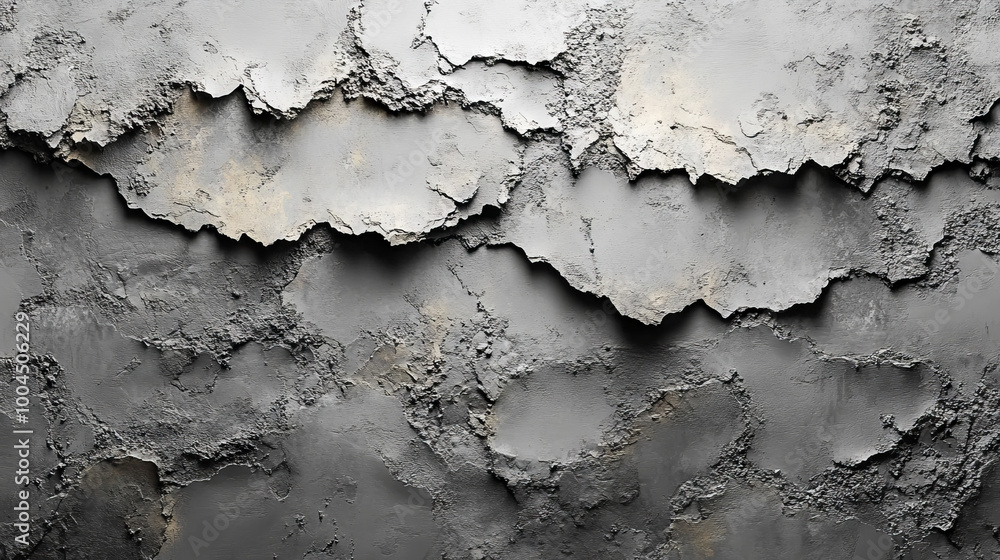 Rough, textured gray wall with peeling paint. Rough, textured gray wall with peeling paint.