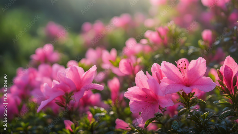 Obraz premium realistic illustration of a pink azalea flowers