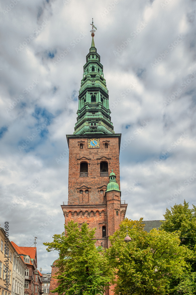 Obraz premium Copenhagen, the capital of Denmark, is located on the offshore islands of Zealand and Amager. It is connected to Malmo in southern Sweden via the Öresund Bridge.
