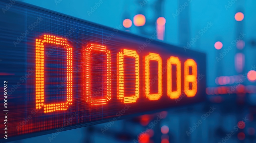 Digital Countdown Timer in Blue Lighting Digital Countdown Timer in Blue Lighting