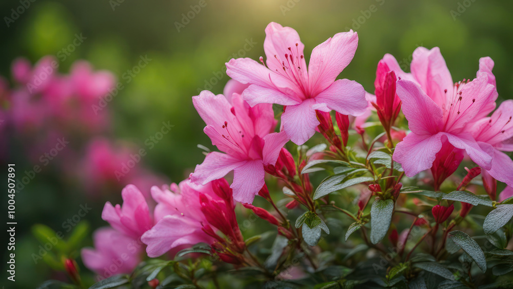 realistic illustration of a pink azalea flowers realistic illustration of a pink azalea flowers