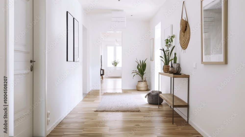 Obraz premium Modern Hallway Interior Design with Minimalist Decor