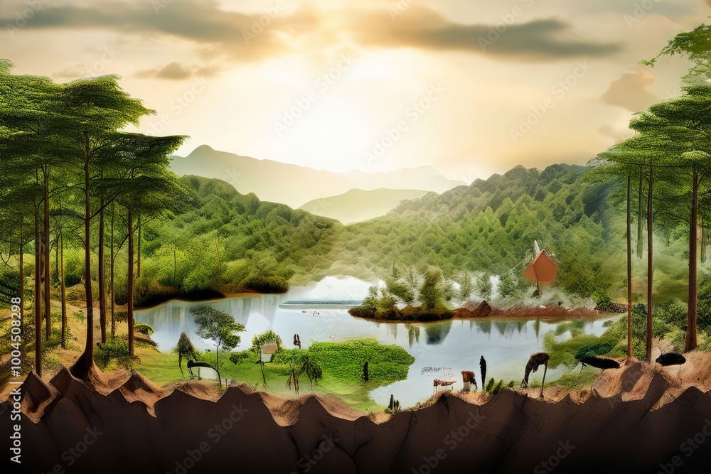 Fototapeta premium co management of natural resources a model of co management of