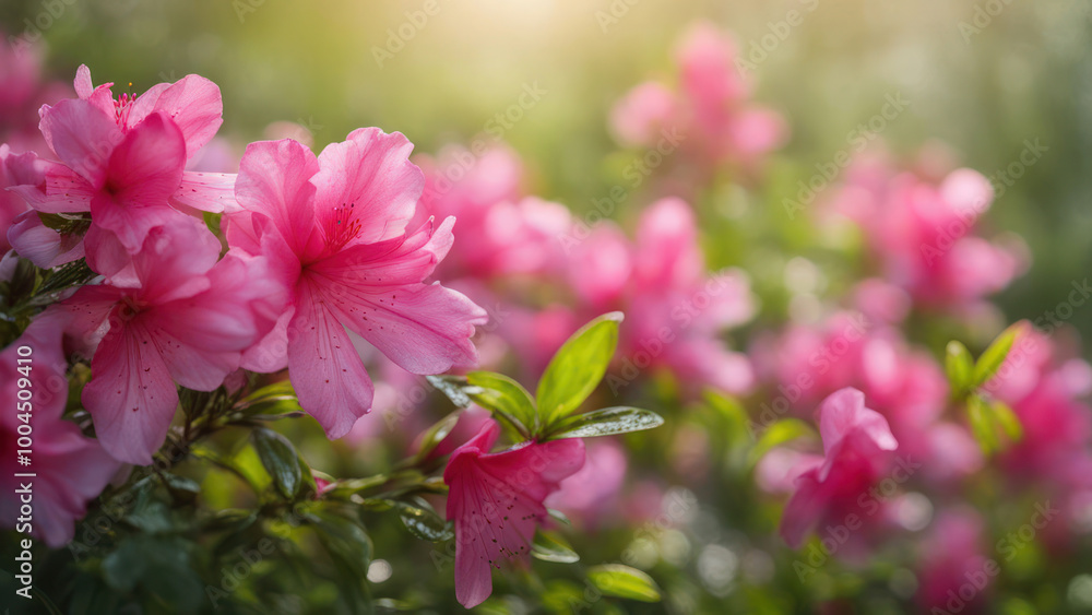 realistic illustration of a pink azalea flowers realistic illustration of a pink azalea flowers