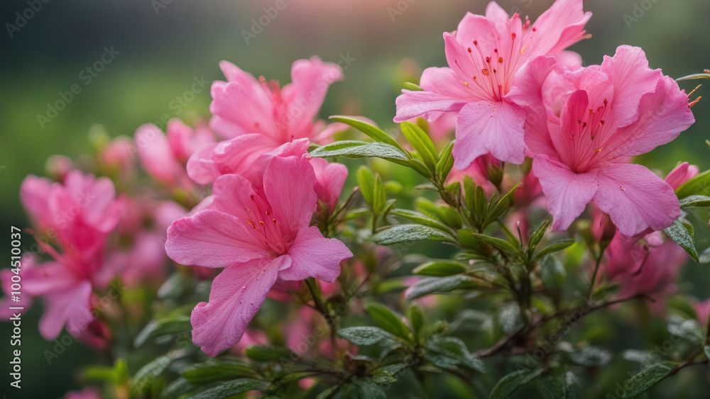realistic illustration of a pink azalea flowers realistic illustration of a pink azalea flowers