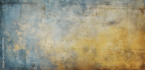 Vintage Grunge Texture Background - Faded Yellow & Blue