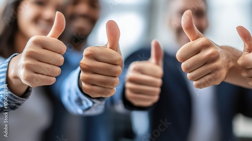 Group of People Showing Thumbs Up Gesture