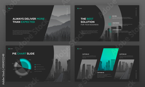 Creative presentation template set. Use for creative presentation background, brochure design, website slider, landing page, annual report, company profile.