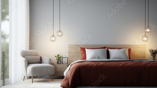 Modern Minimalist Bedroom with Cozy Lighting and Romantic Atmosphere