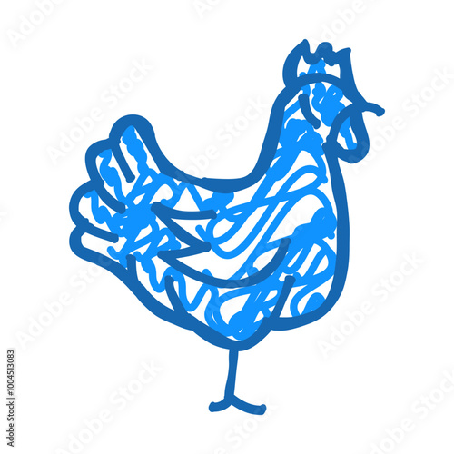 chicken domestic farm bird doodle icon sketch vector. chicken domestic farm bird sign. isolated symbol illustration