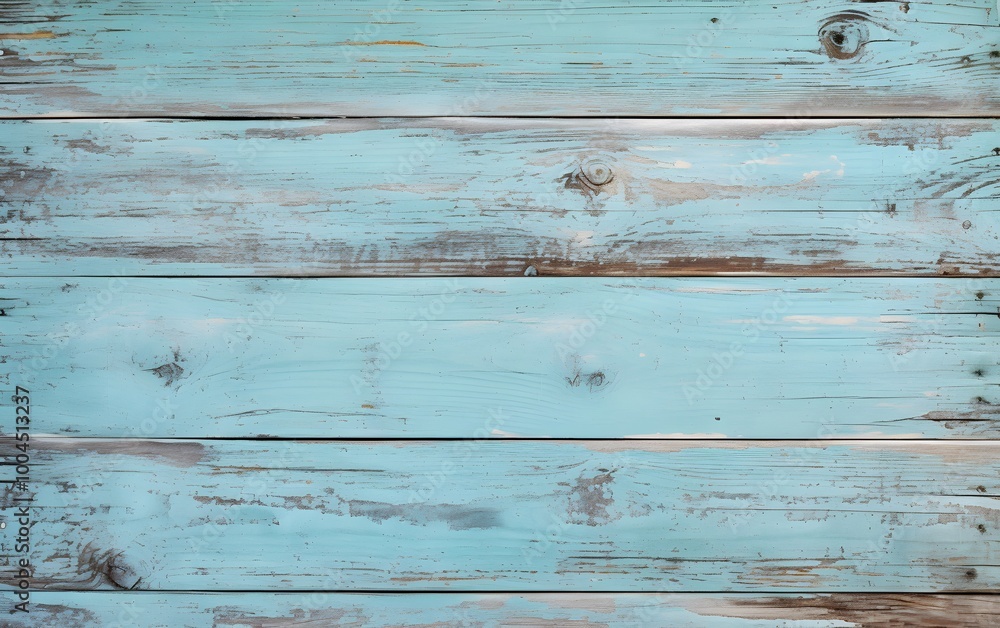 Naklejka premium Distressed Turquoise Wooden Plank Background