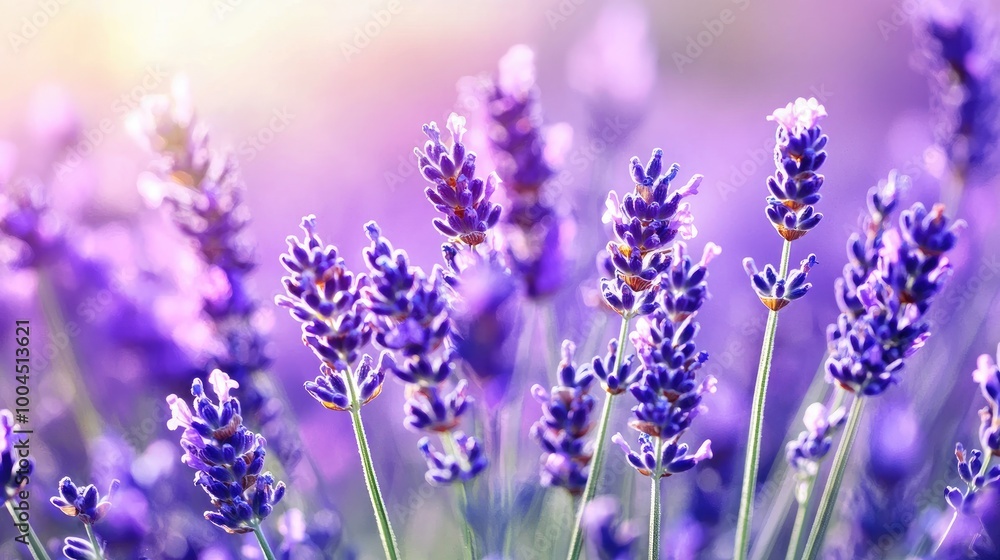 Naklejka premium Close-Up of Beautiful Lavender Flowers in Bloom