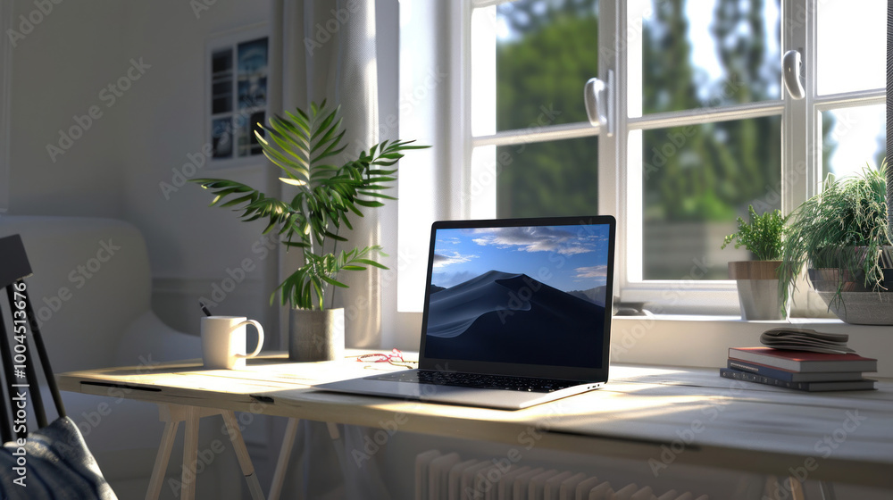 A minimalist remote workspace with only a laptop, desk, and ergonomic seating, creating a calm and focused environment for deep work. A minimalist remote workspace with only a laptop, desk, and ergonomic seating, creating a calm and focused environment for deep work.