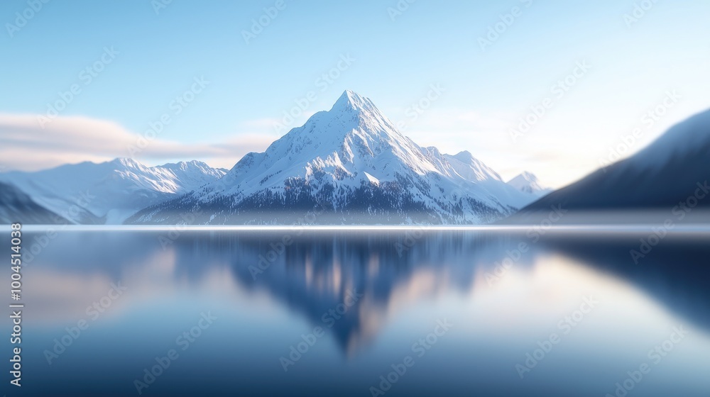 Snow-Capped Mountain Reflection in Clear Water Snow-Capped Mountain Reflection in Clear Water