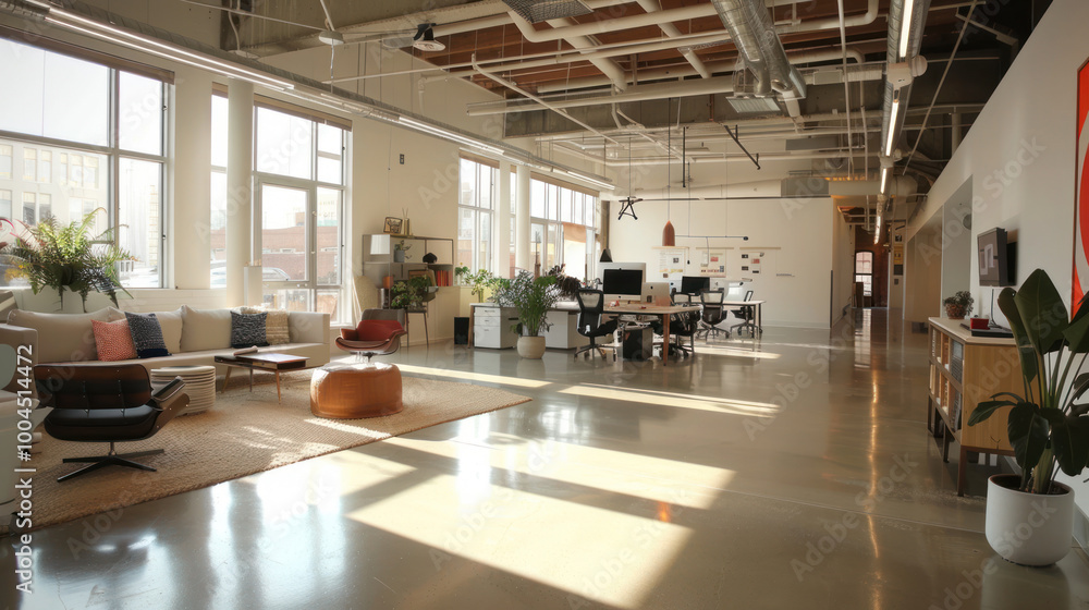 A modern agile workplace with modular design, open-floor concepts, and real-time digital tools for fast-paced project management. A modern agile workplace with modular design, open-floor concepts, and real-time digital tools for fast-paced project management.