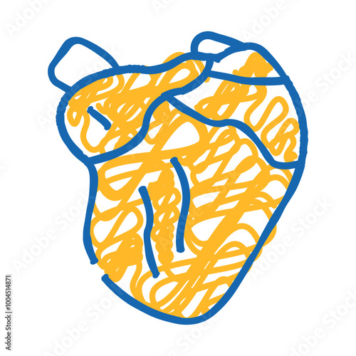broiler chicken heart doodle icon sketch vector. broiler chicken heart sign. isolated symbol illustration