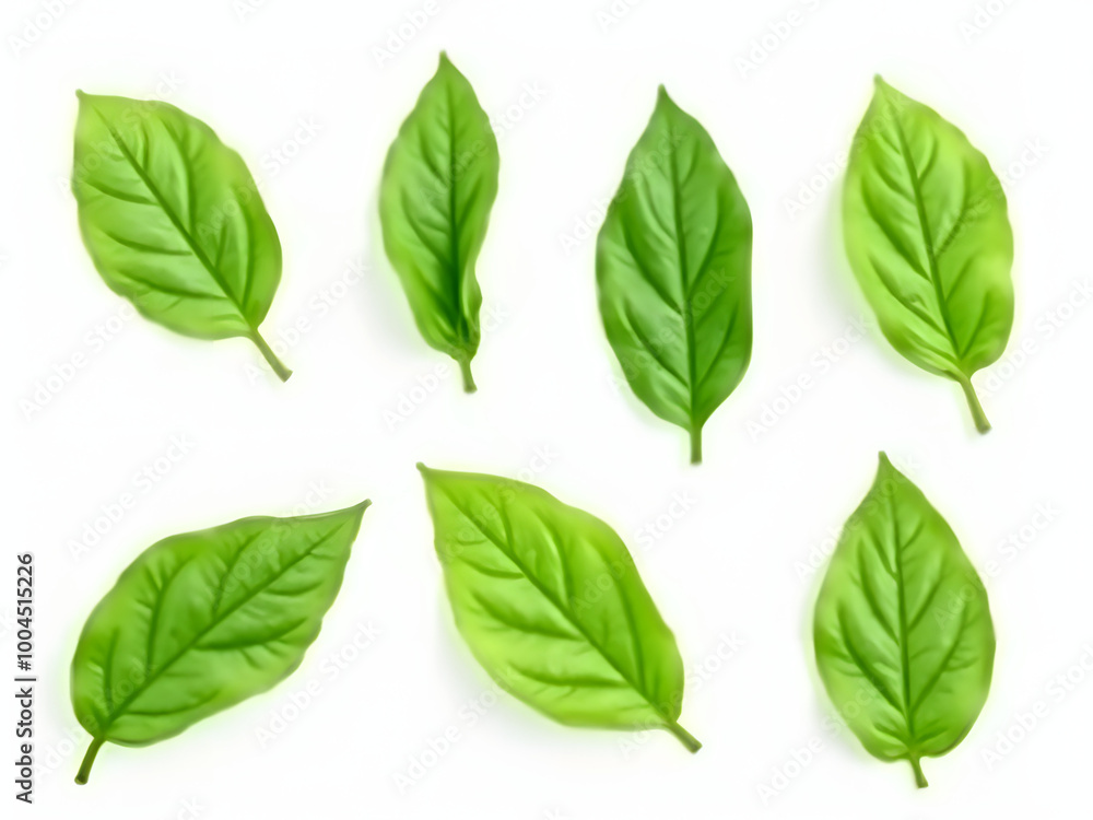 Green basil leaf collection isolated on a white background_00001_ Green basil leaf collection isolated on a white background_00001_