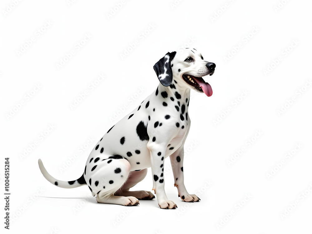 Happy dalmatian dog collection, portrait, sitting, standing, isolated on a white background_00001_ Happy dalmatian dog collection, portrait, sitting, standing, isolated on a white background_00001_