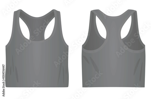 Grey women crop top. vector illustration