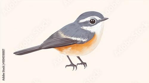 Grey-cheeked Fulvetta Logo Design illustration photo