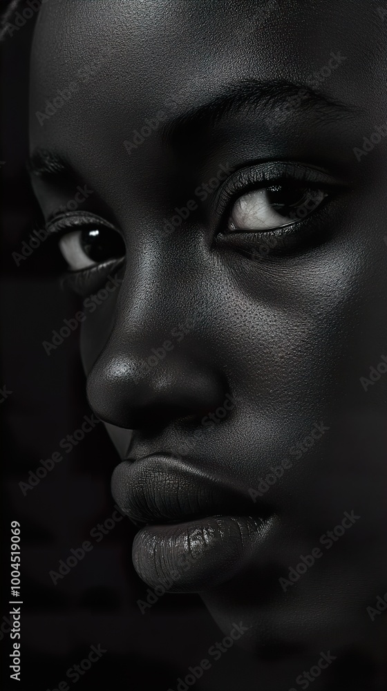 Close-up Portrait of a Woman with Intense Eyes Close-up Portrait of a Woman with Intense Eyes