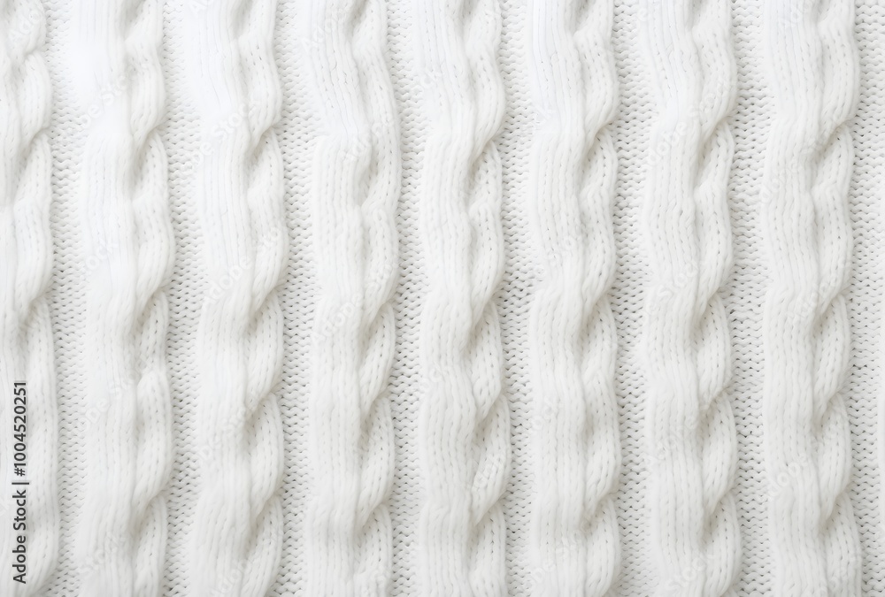Obraz premium White Knitted Fabric Texture Background