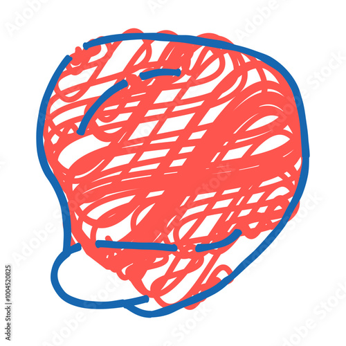 chicken thigh doodle icon sketch vector. chicken thigh sign. isolated symbol illustration