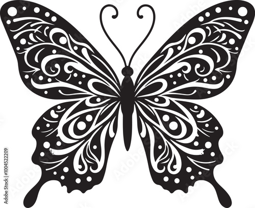 Butterfly Silhouette Vector Illustration Design photo