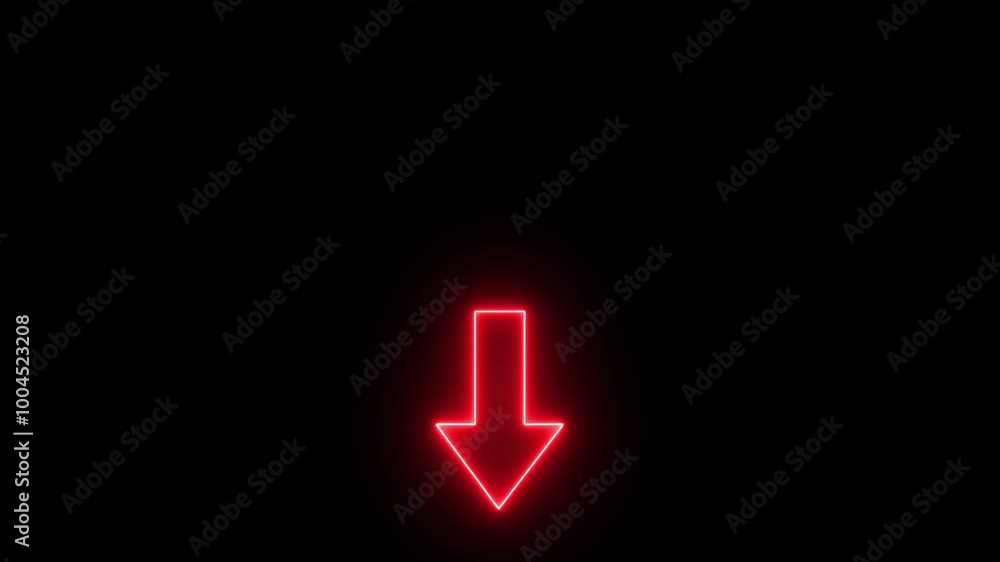 Neon arrow sign icon animation. Neon arrow sign icon animation.