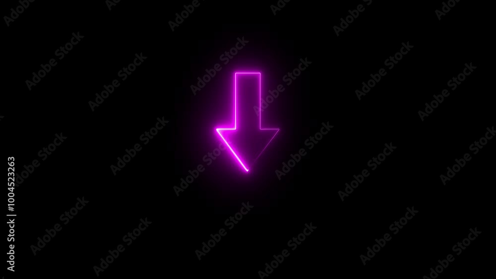 Neon arrow sign icon animation. Neon arrow sign icon animation.