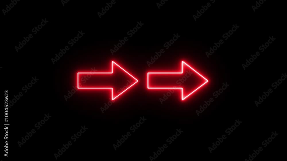 Neon arrow icon animation. Neon arrow icon animation.