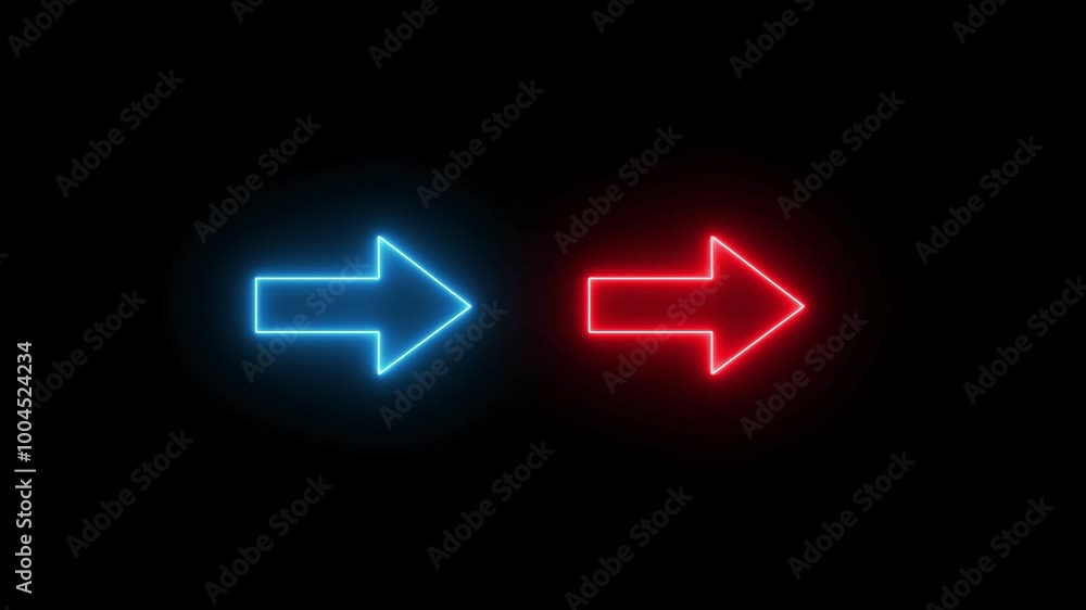 Abstract Directional Neon Arrow Animation. Abstract Directional Neon Arrow Animation.