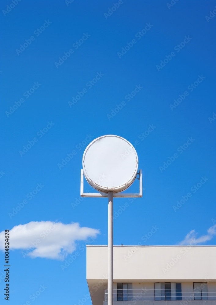 Blank white retro shopping mall sign sky outdoors blue. Blank white retro shopping mall sign sky outdoors blue.