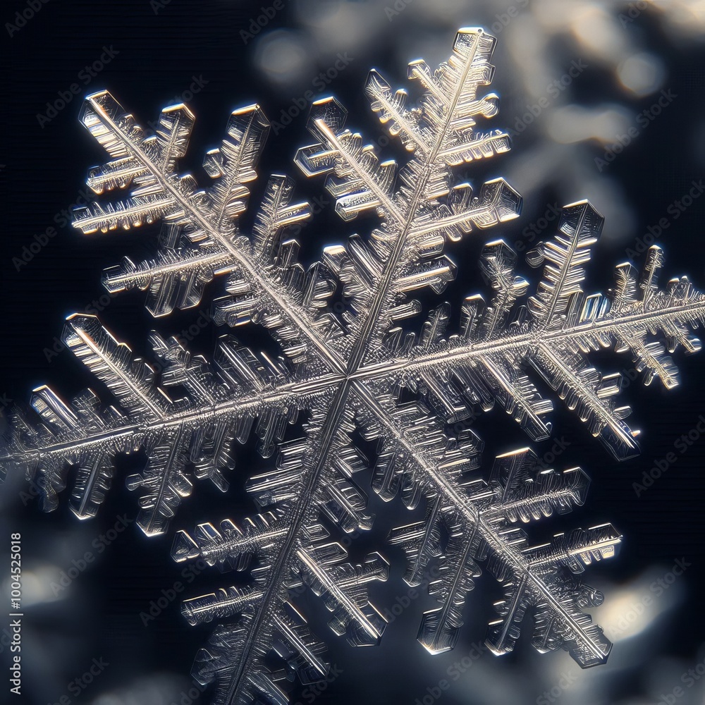 Snowflake Close up A macro photograph of a single snowflake its Snowflake Close up A macro photograph of a single snowflake its