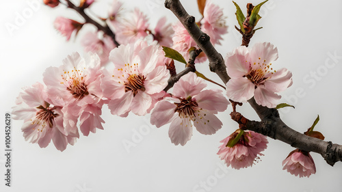 Beautiful pink cherry blossoms blooming in spring, a nature's masterpiece photo