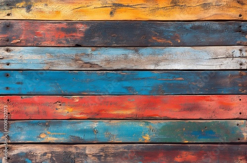 Wallpaper Mural Rustic Colorful Wooden Plank Background Torontodigital.ca