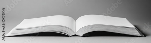 A blank canvas in the form of an open book, ready for storytelling, copy space