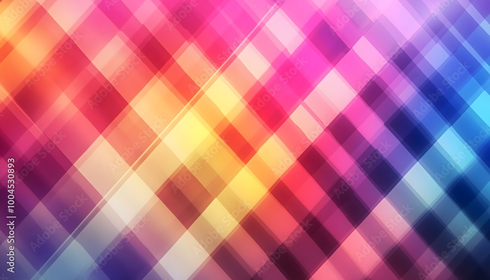 An illustration of a colorful glowing checkered pattern An illustration of a colorful glowing checkered pattern