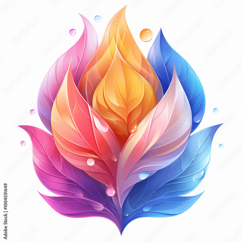 Abstract illustration of colorful flower. Abstract illustration of colorful flower.