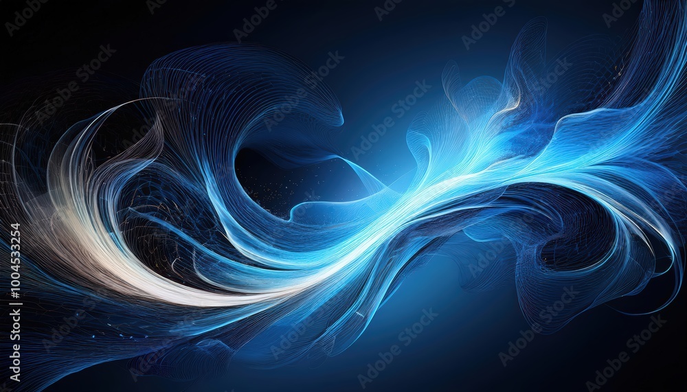 Fototapeta premium Twisting Blue Tendrils with Glowing Energy Effects