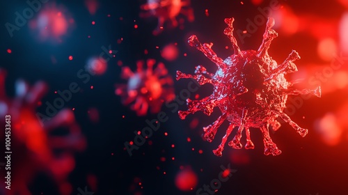 Visual representation of a rapidly mutating virus, with its structure changing form in real-time