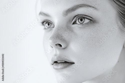 Elegant Black and White Portrait of a Young Woman