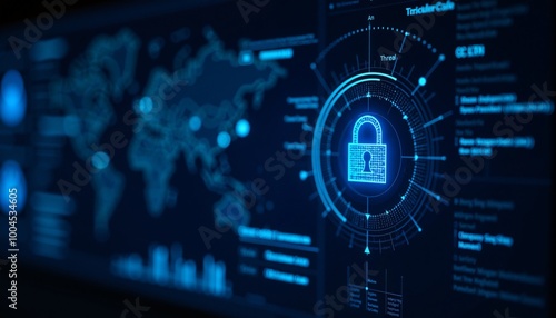 Obraz na płótnie Cybersecurity, Ethical Hacking, and Hacking Concepts – Digital Security, Data Protection, and Threat Prevention with Copy Space w salonie