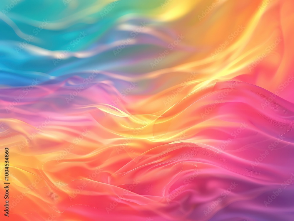 Obraz premium Vibrant waves of color swirl together, creating a mesmerizing blend of hues that evoke emotion and inspire creativity.