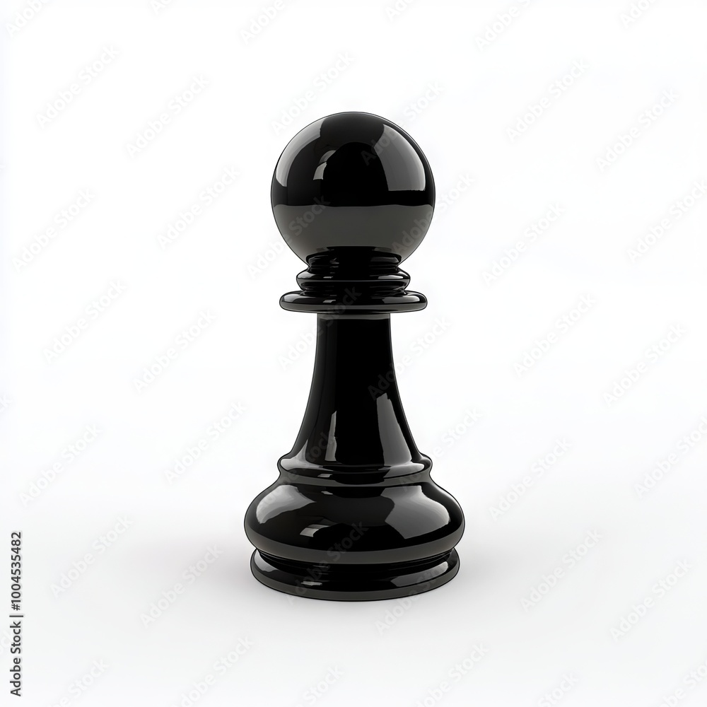 A black chess piece on a white background A black chess piece on a white background