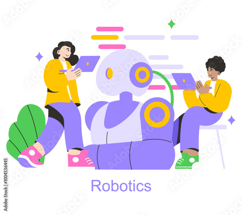 Collaborative Learning. Flat Vector Illustration