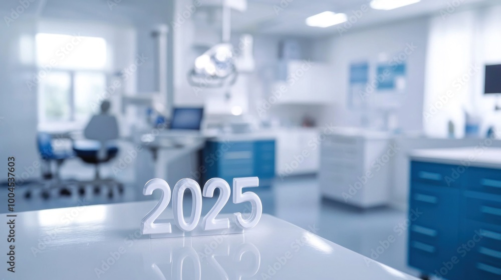 Numbers 2025 on a table in a doctor's office Numbers 2025 on a table in a doctor's office