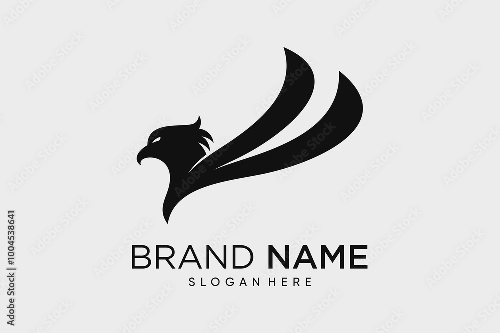 Fototapeta premium Eagle and wings logo design vector template illustration with creative idea