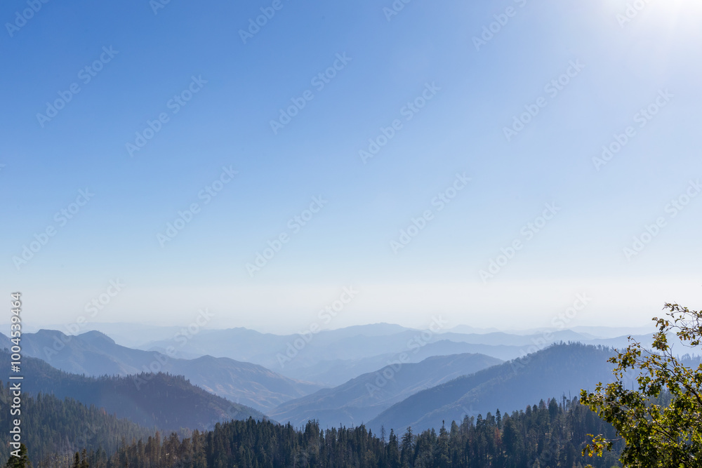 Foggy Mountains Landscape in Kings Canyon and Sequoia National Park, California. Foggy Mountains Landscape in Kings Canyon and Sequoia National Park, California.